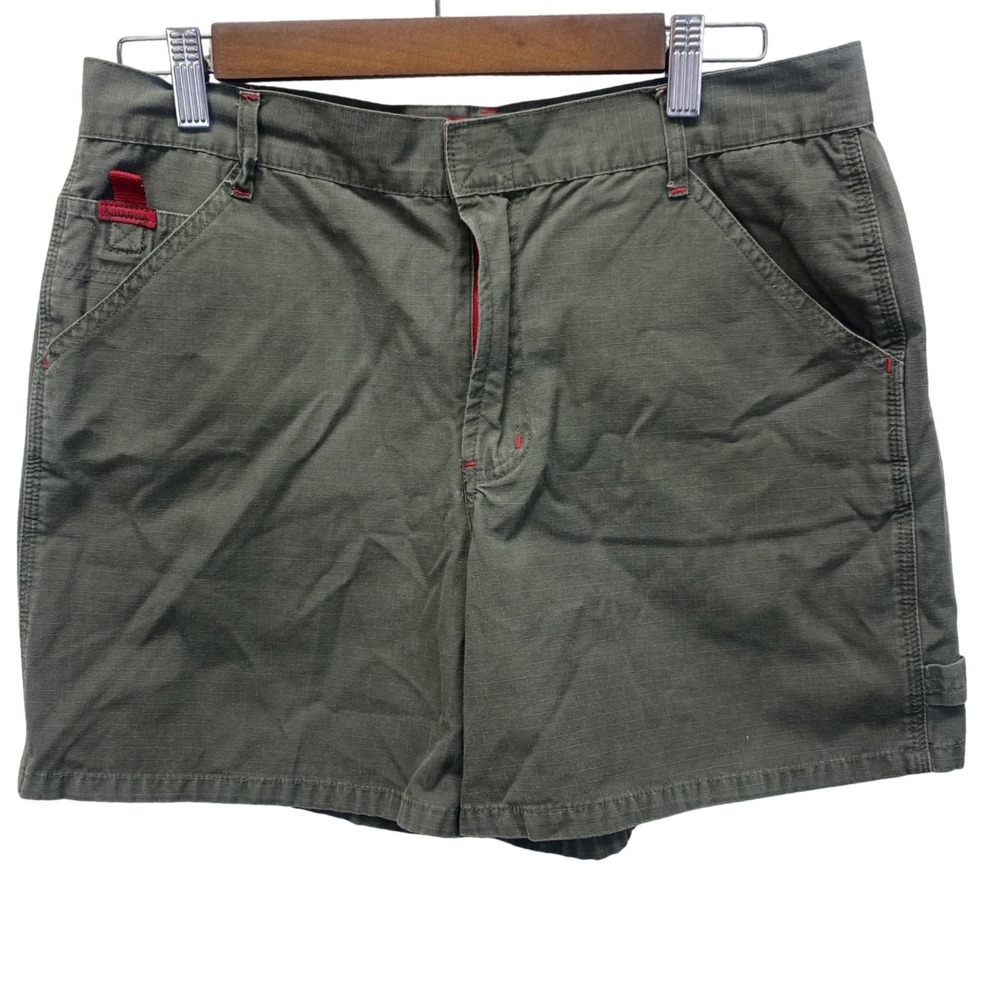 Arizona Jean Company Olive Green Ripstop Utility Shorts Womens Size 11